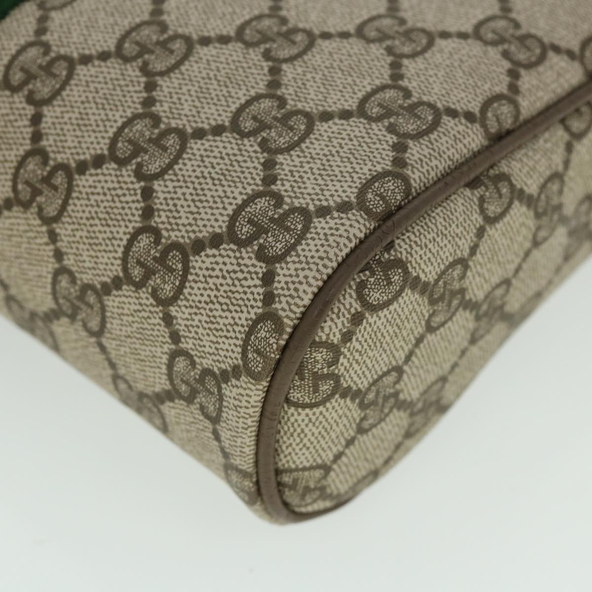 GUCCI Gg Canvas Web Sherry Line Clutch Bag Beige Red Green 89 01 012 Auth Yk8753